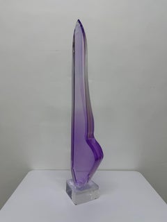 Escultura acrílica abstracta multicolor de sobremesa o de suelo Van Teal, años 80