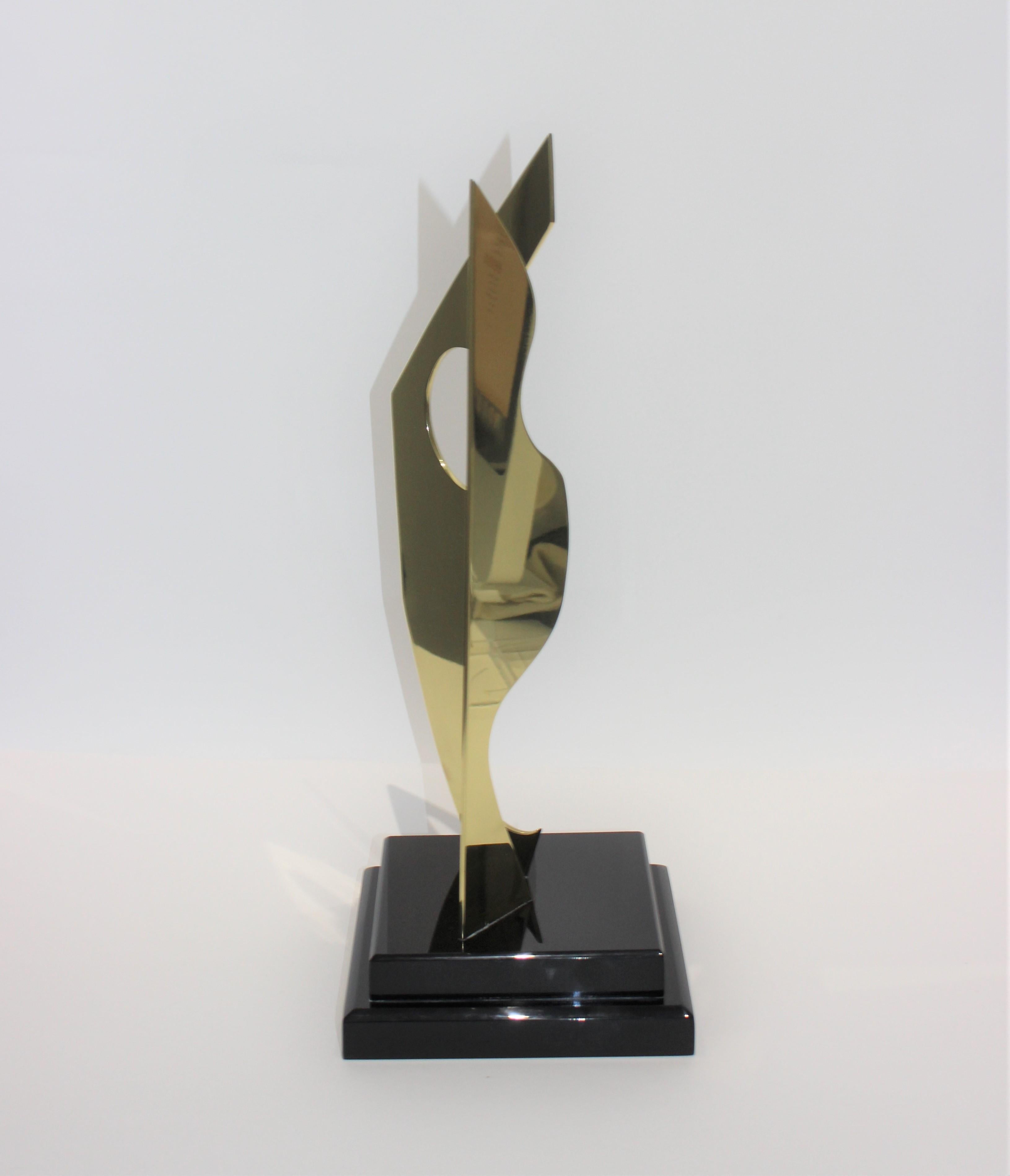 Polished Van Teal Signed Abstract Sculpture For Sale