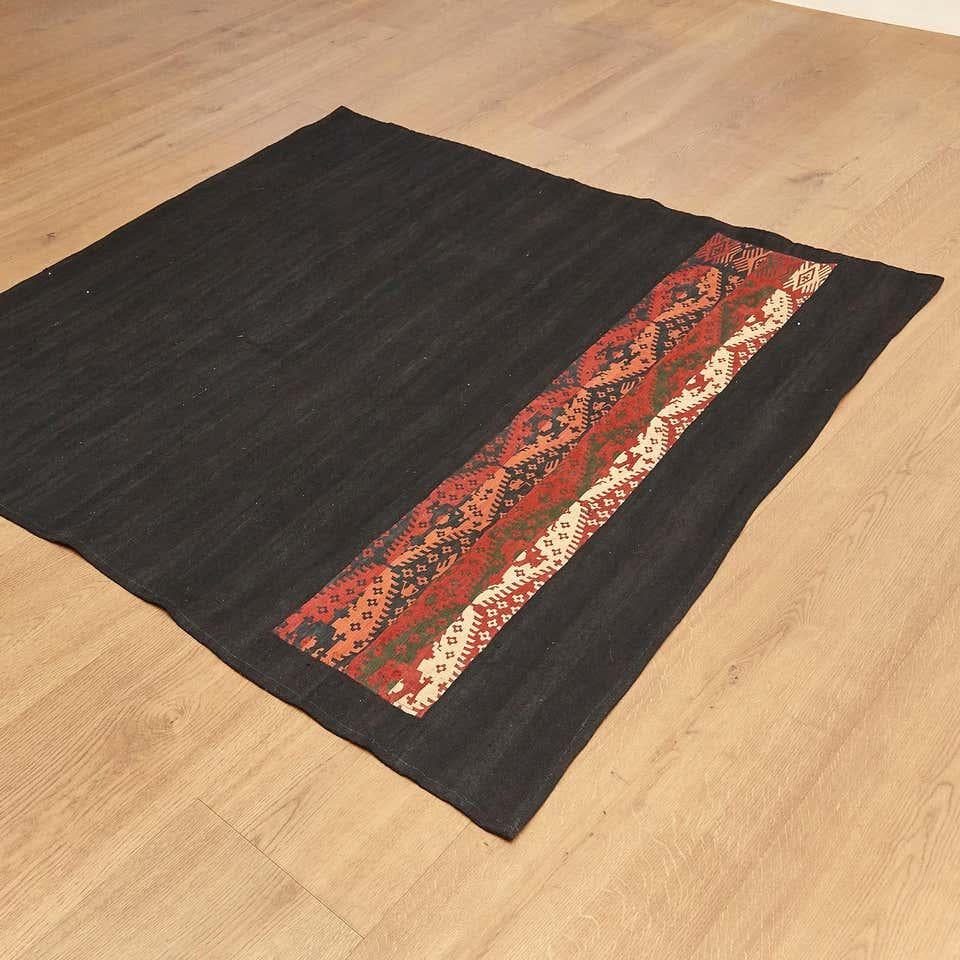 Hand-Knotted Van Turkey Hand Knotted Wool Red Green Blue Black Rug For Sale