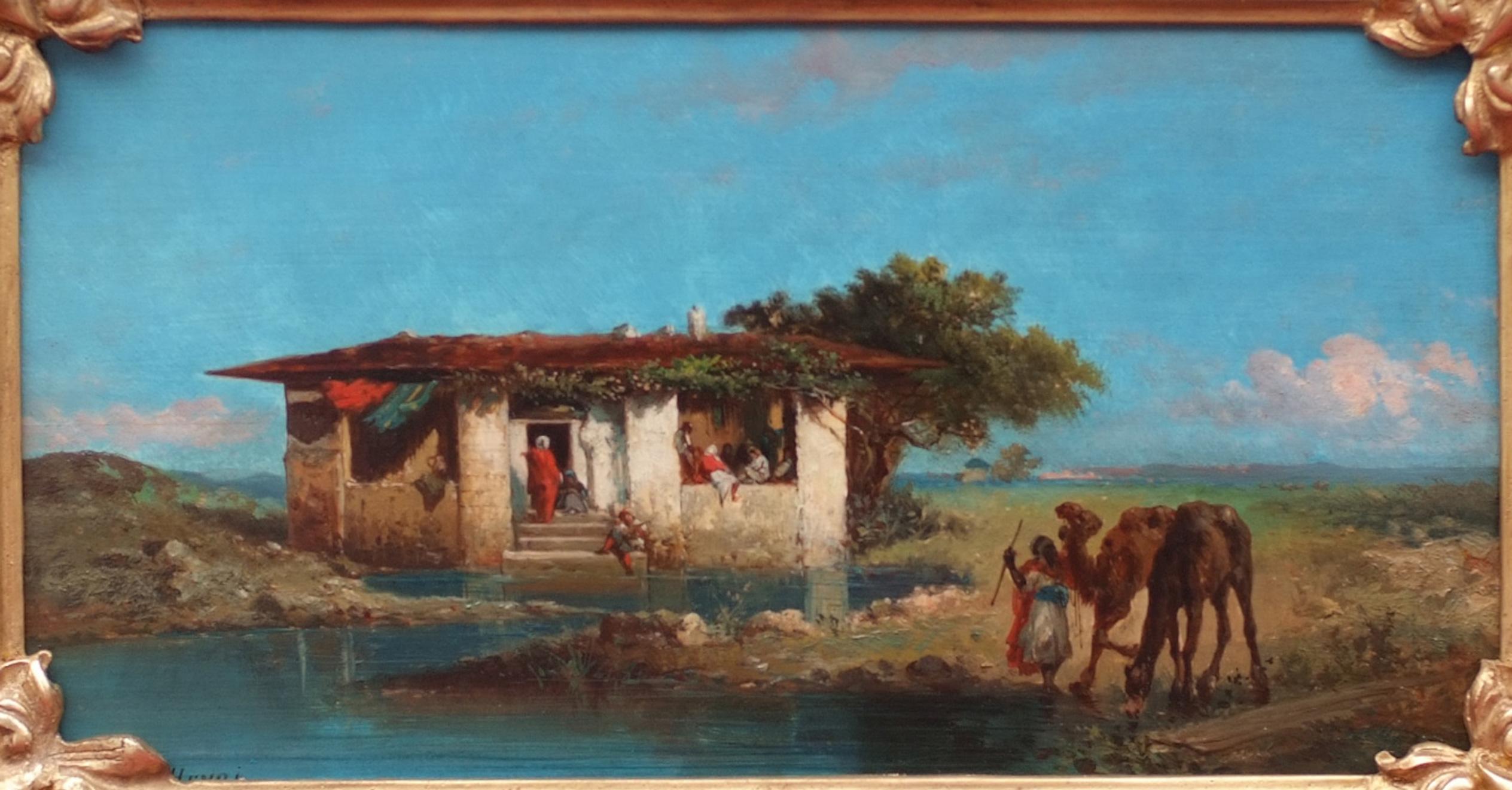Orientalist Scenes in Pair - Dutch Painting 19th Century For Sale 2