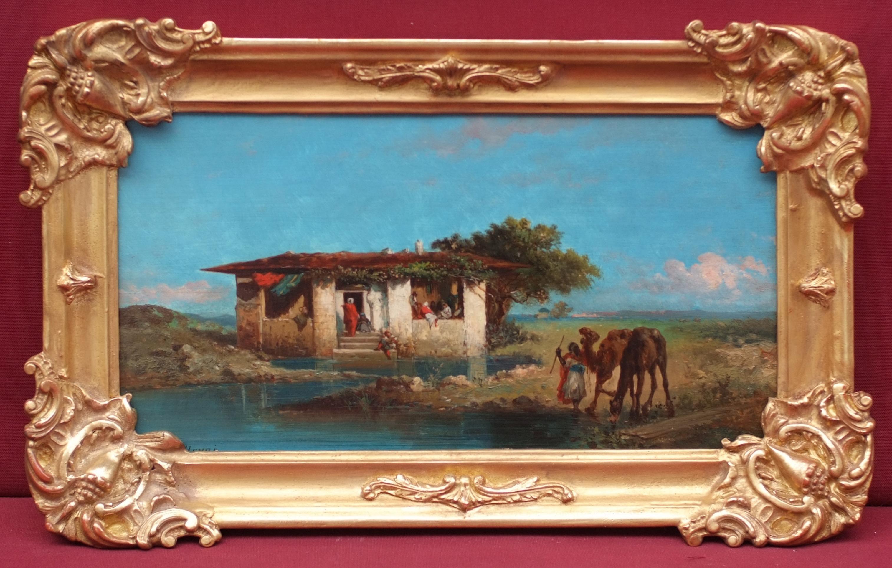 Orientalist Scenes in Pair - Dutch Painting 19th Century For Sale 6