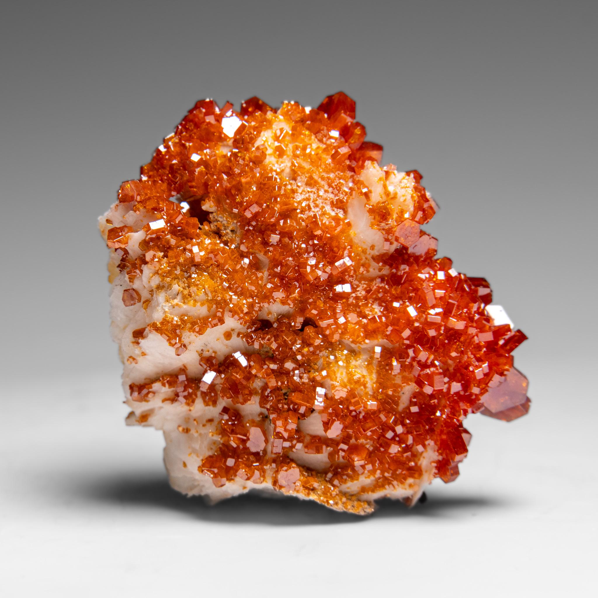 Moroccan Vanadinite Crystal Cluster on Barite from Mibladen, Atlas Mountains, Morocco For Sale