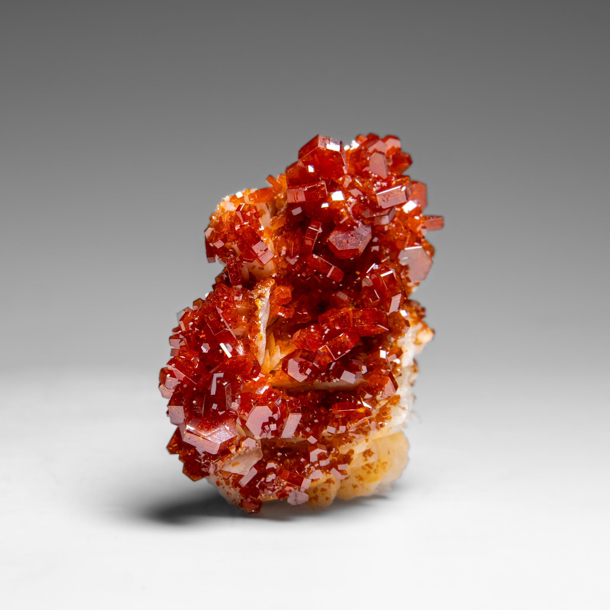 Contemporary Vanadinite Crystal Cluster on Barite from Mibladen, Atlas Mountains, Morocco For Sale