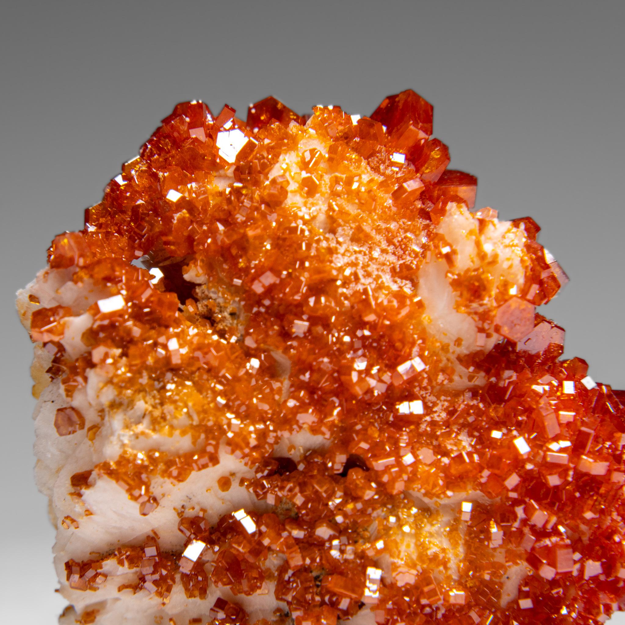 Vanadinite Crystal Cluster on Barite from Mibladen, Atlas Mountains, Morocco For Sale 1