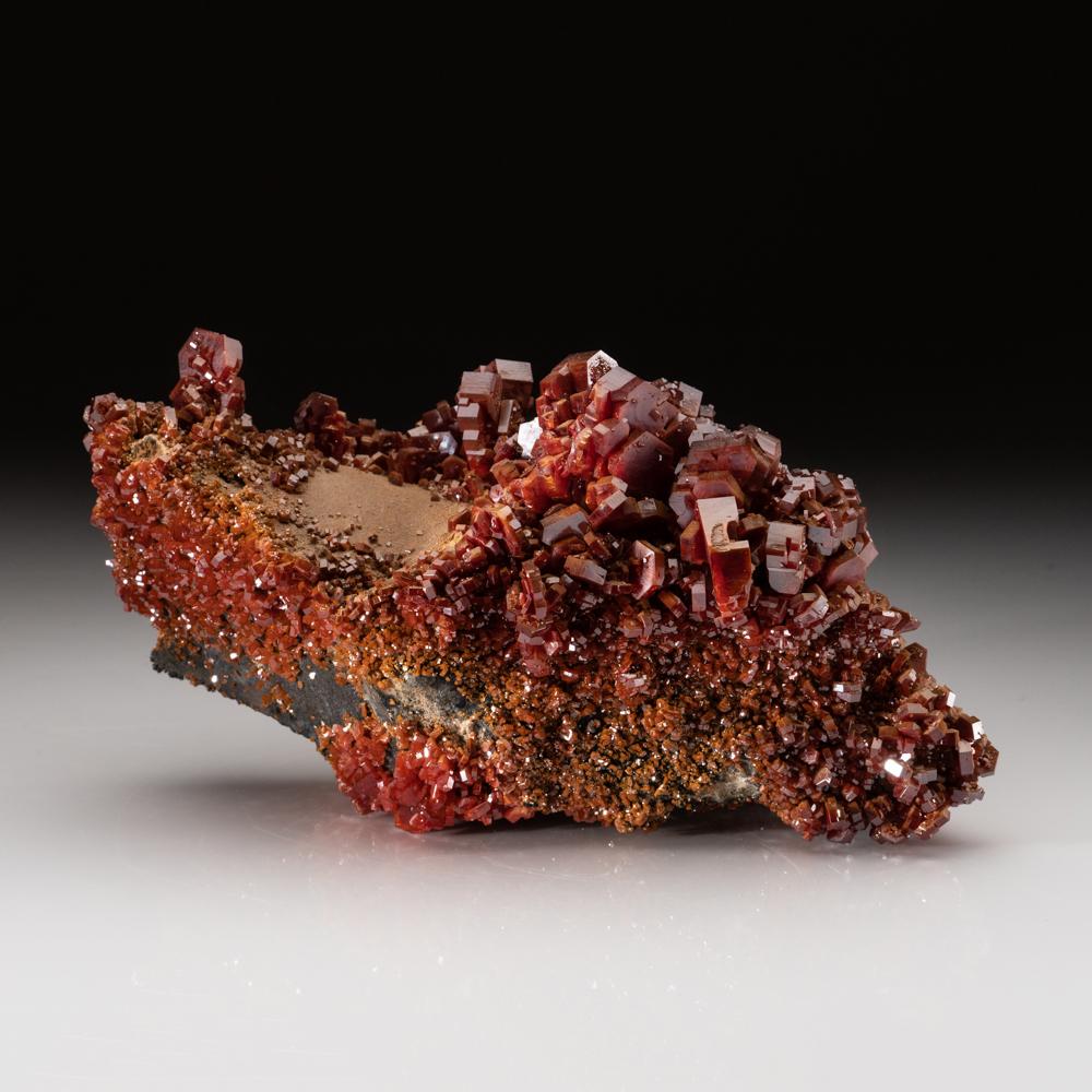 Moroccan Vanadinite Crystal Cluster on Matrix - From Mibladen, Atlas Mountains, Khénifra For Sale