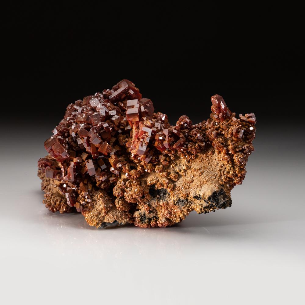 Vanadinite Crystal Cluster on Matrix - From Mibladen, Atlas Mountains, Khénifra In New Condition For Sale In New York, NY