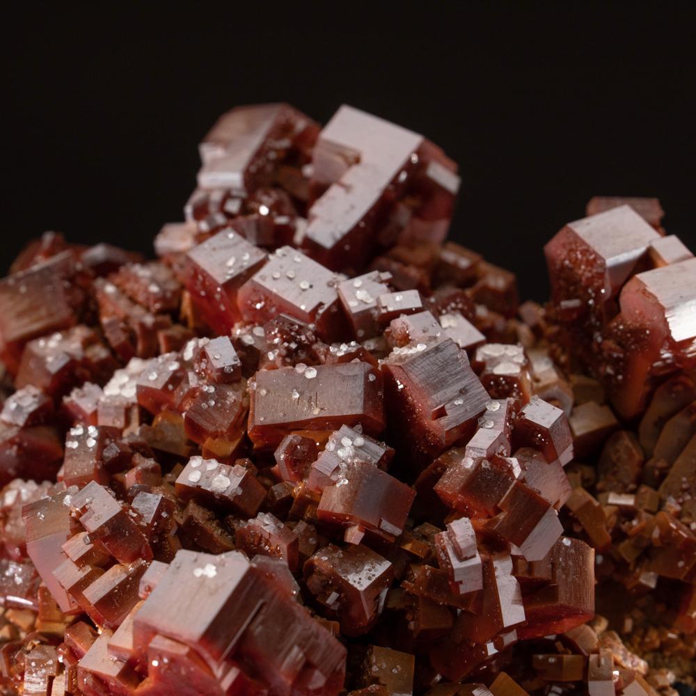 Contemporary Vanadinite Crystal Cluster on Matrix - From Mibladen, Atlas Mountains, Khénifra For Sale