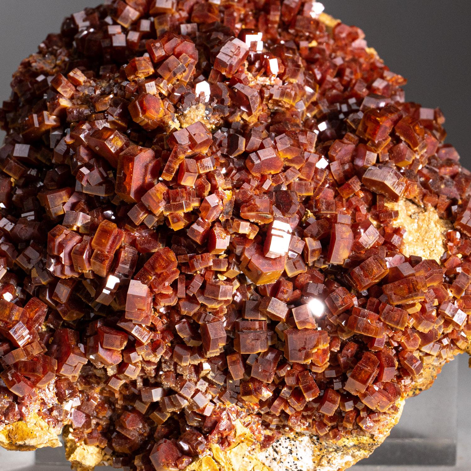Vanadinite Crystal Cluster on Matrix from Mibladen, Atlas Mountains, Khénifra Pr In New Condition For Sale In New York, NY