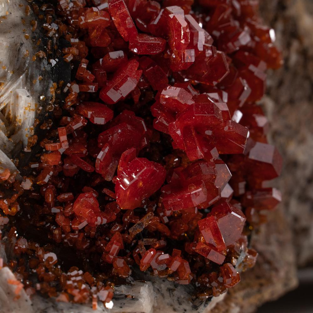 Other Vanadinite Crystal Cluster on Matrix - From Mibladen, Atlas Mountains, Morocco For Sale
