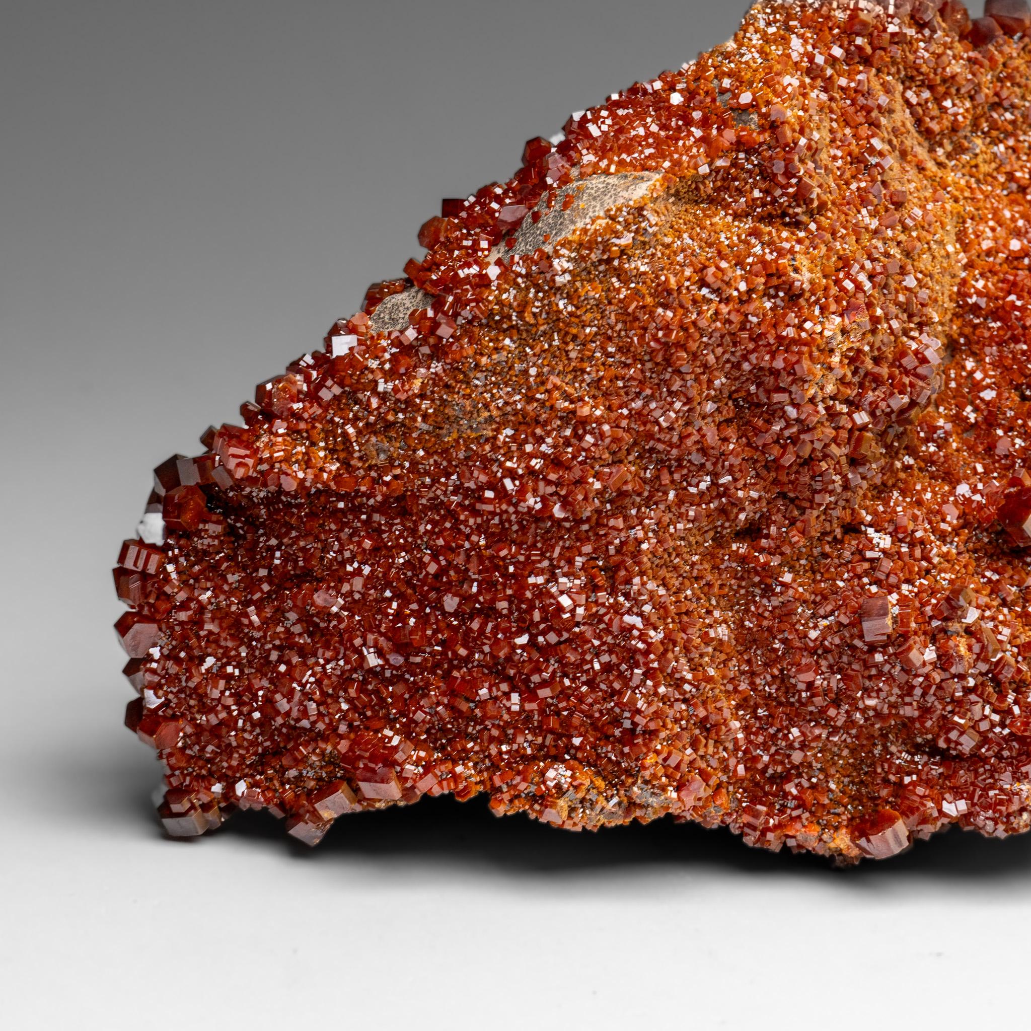 Vanadinite Crystal Cluster on Matrix - From Mibladen, Atlas Mountains, Morocco in vendita 2
