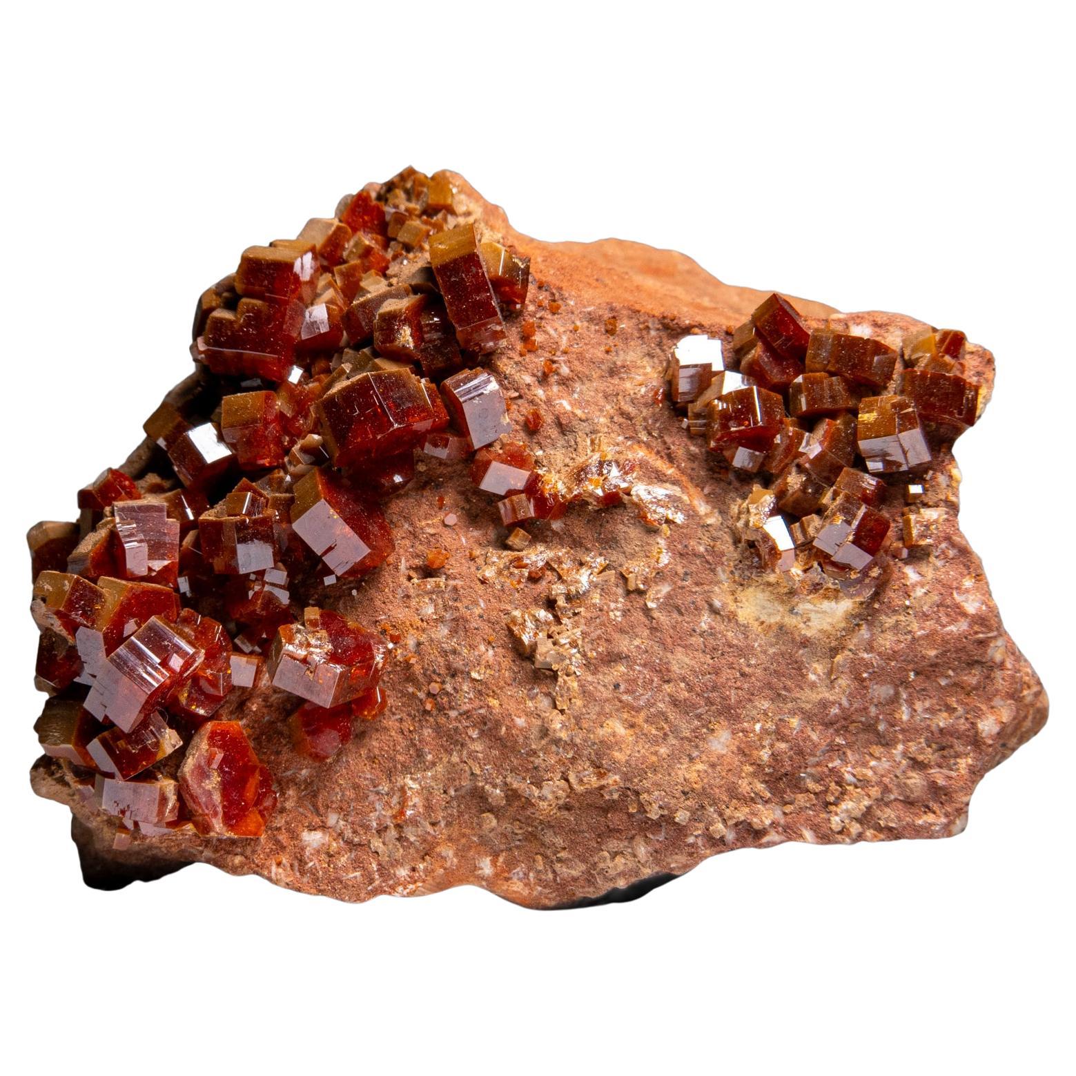 Vanadinite Crystal Cluster on Matrix - From Mibladen, Atlas Mountains, Morocco