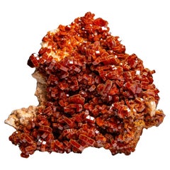 Vanadinite Crystal Cluster on Matrix - From Mibladen, Atlas Mountains, Morocco