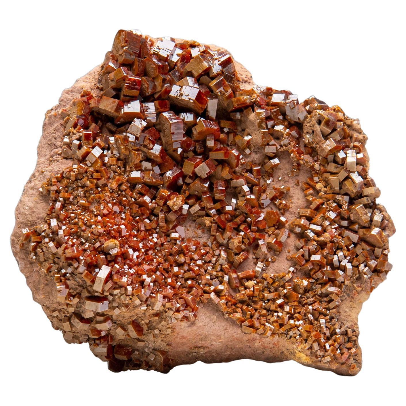 Vanadinite Crystal Cluster on Matrix - From Mibladen, Atlas Mountains, Morocco