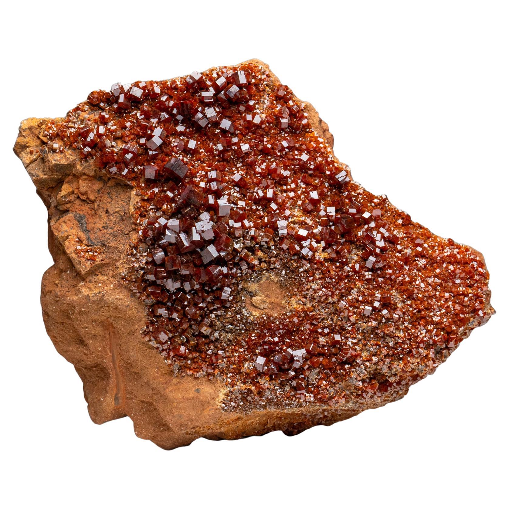 Vanadinite Crystal Cluster on Matrix - From Mibladen, Atlas Mountains, Morocco