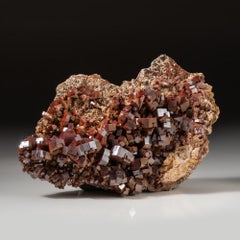 Vanadinite grappe de cristaux sur matrice, du Maroc