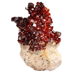 Vanadinite Crystal Cluster on Matrix from Morocco