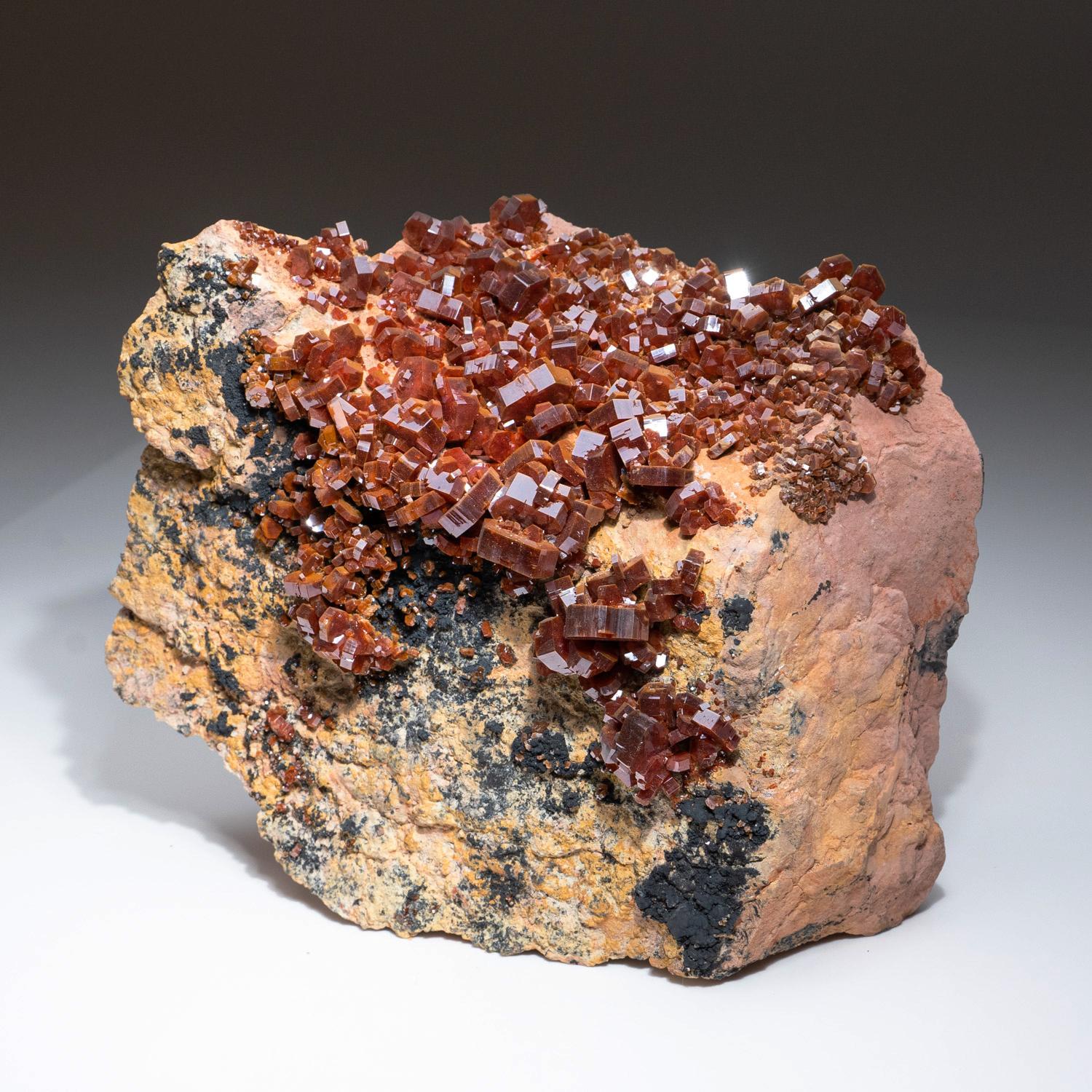 Moroccan Vanadinite Crystal Cluster with Barite Matrix from Mibladen, Morocco For Sale