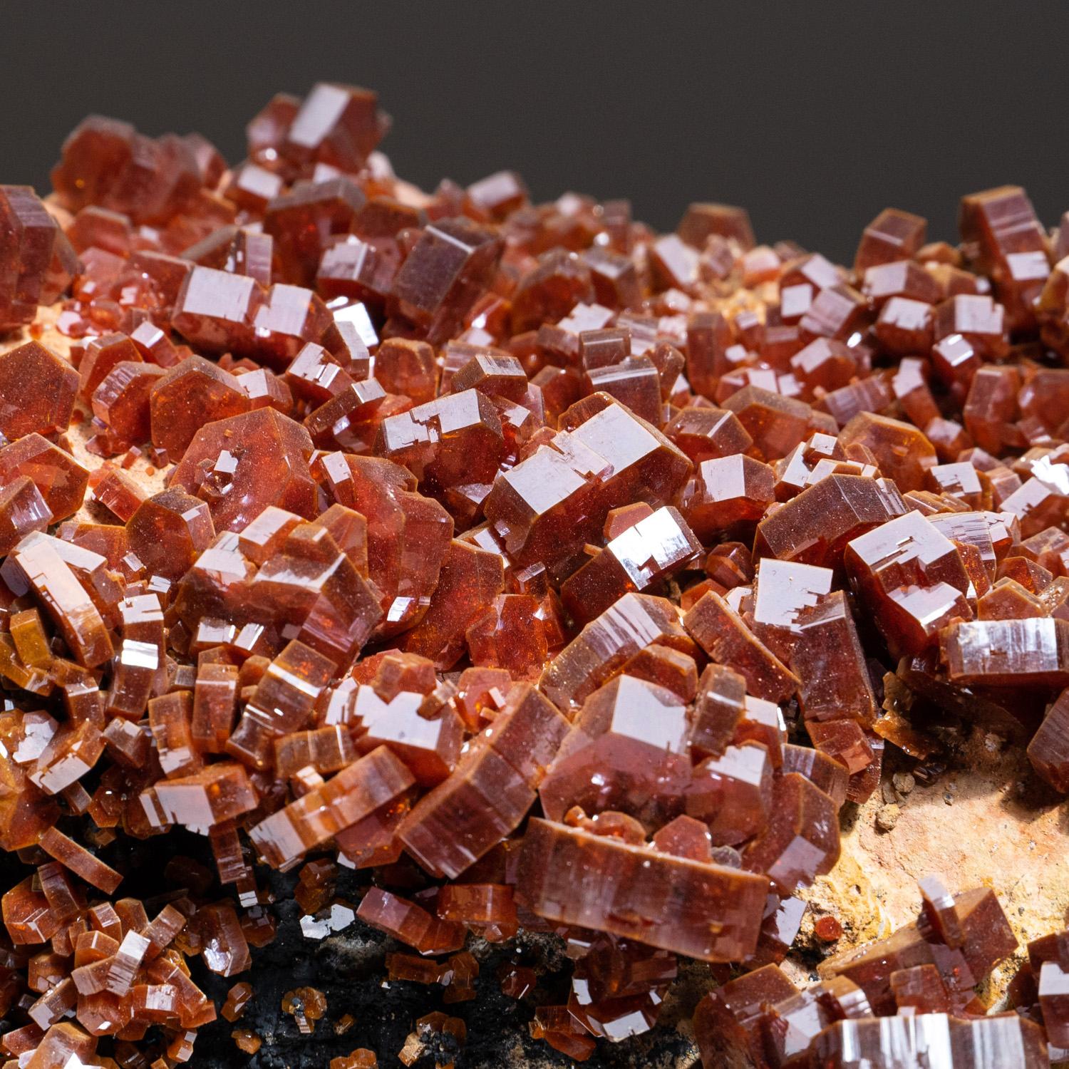 Contemporary Vanadinite Crystal Cluster with Barite Matrix from Mibladen, Morocco For Sale