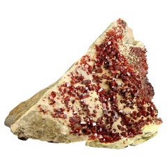 Vanadinite on matrix From Mibladen, Atlas Mountains, Khénifra Province, Morocco