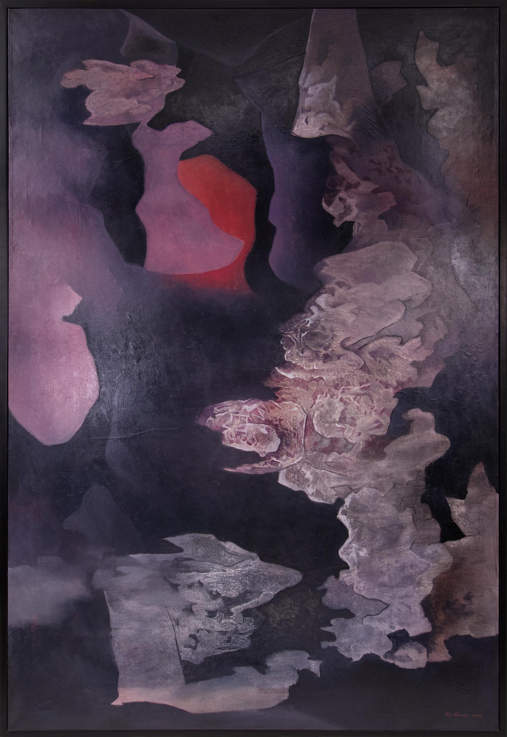 Coral, Amethyst and Grey (Fire and Ice) - Painting by Vance Kirkland