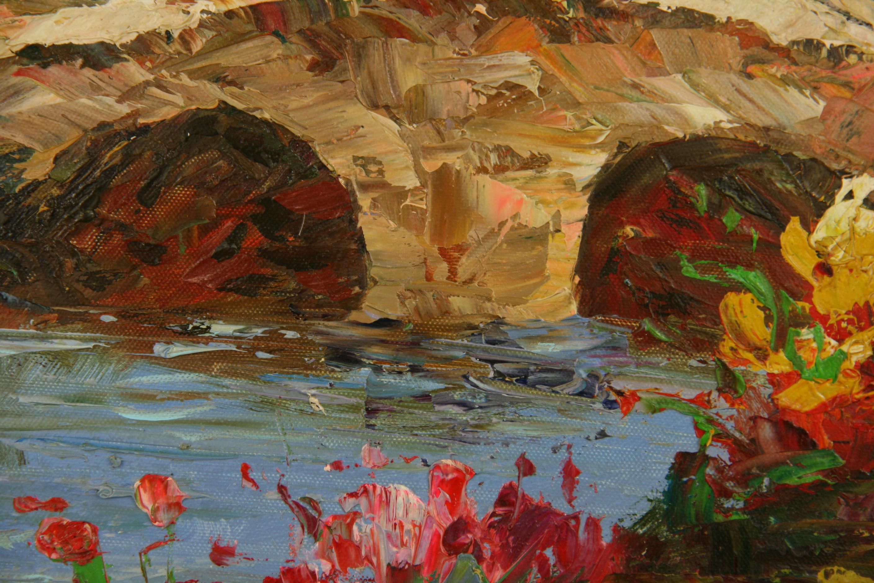 Water Under The Bridge Impressionist Landscape For Sale 1