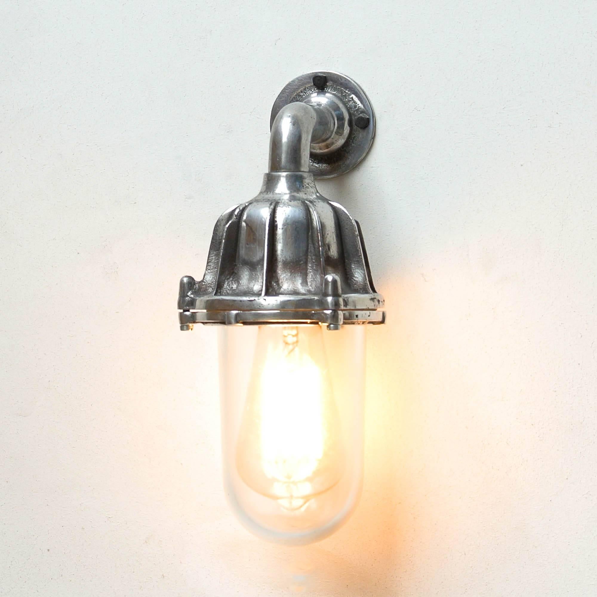 Scottish Vance’s Wall Light, Transparent Glass, circa 1950 For Sale