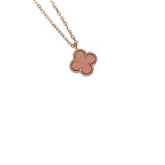 Van Cleef & Arpels Sweet Alhambra Red Carnelian Quatrefoil Pendant Se
