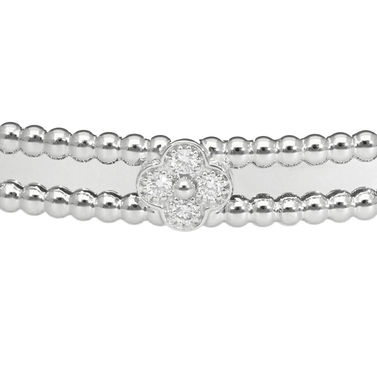 VanCleef & Arpels Perlée Sweet Clovers Bracelet SM Diamond 0.68ct 18K White Gold en Bueno estado para la venta en Tokyo, JP
