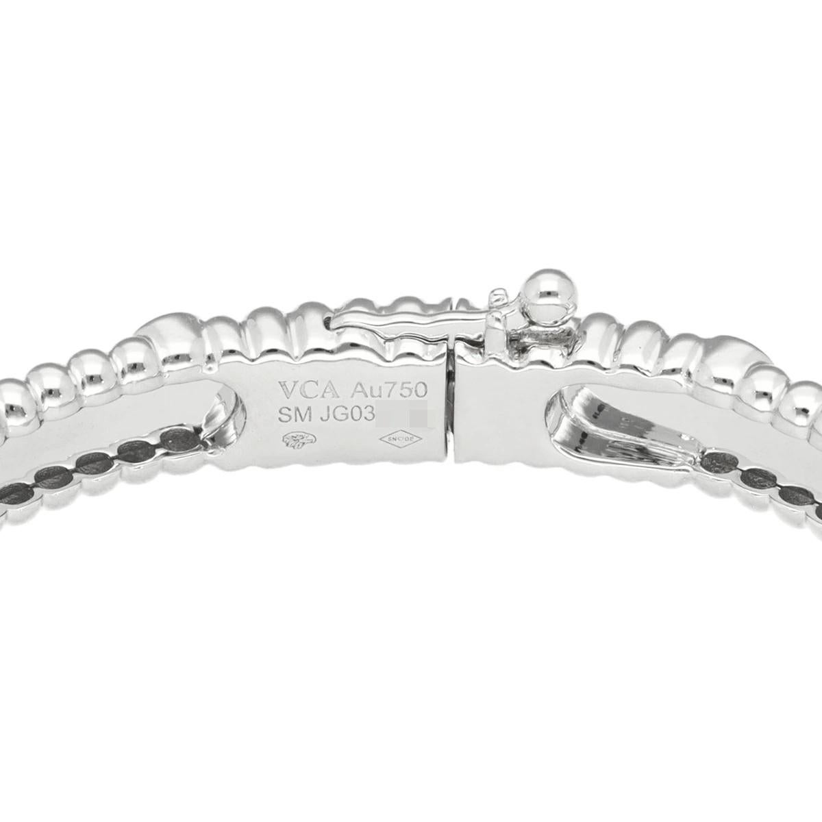 De las mujeres VanCleef & Arpels Perlée Sweet Clovers Bracelet SM Diamond 0.68ct 18K White Gold en venta