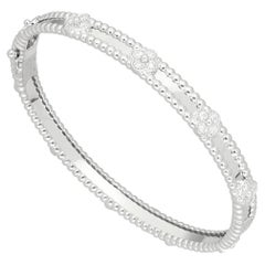 VanCleef & Arpels Perlée Sweet Clovers Bracelet SM Diamond 0.68ct 18K White Gold