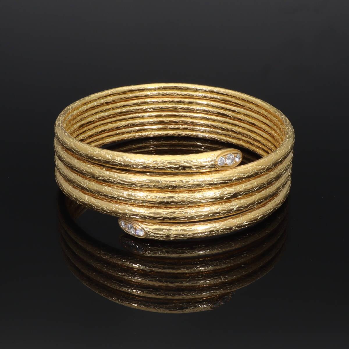 VanCleef&Arpels Diamante Vintage in oro giallo 18K Bangle 19cm in vendita 6