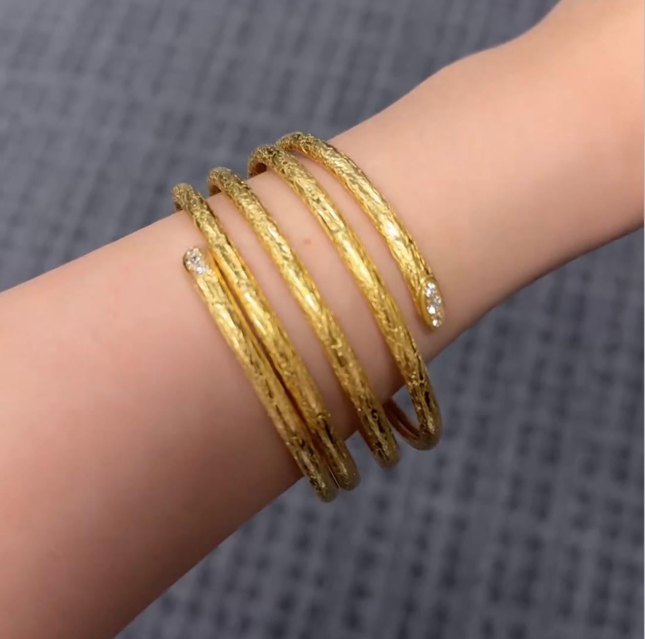 VanCleef&Arpels Diamante Vintage in oro giallo 18K Bangle 19cm in vendita 8