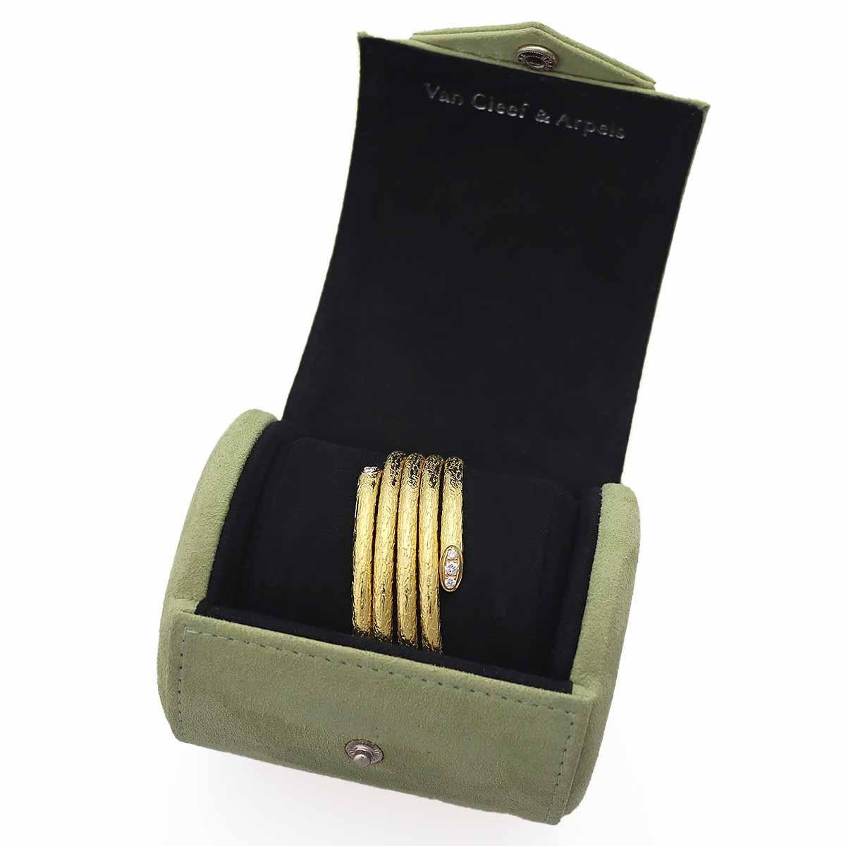 VanCleef&Arpels Bracelet jonc vintage en or jaune 18 carats avec diamants, 19 cm en vente 5