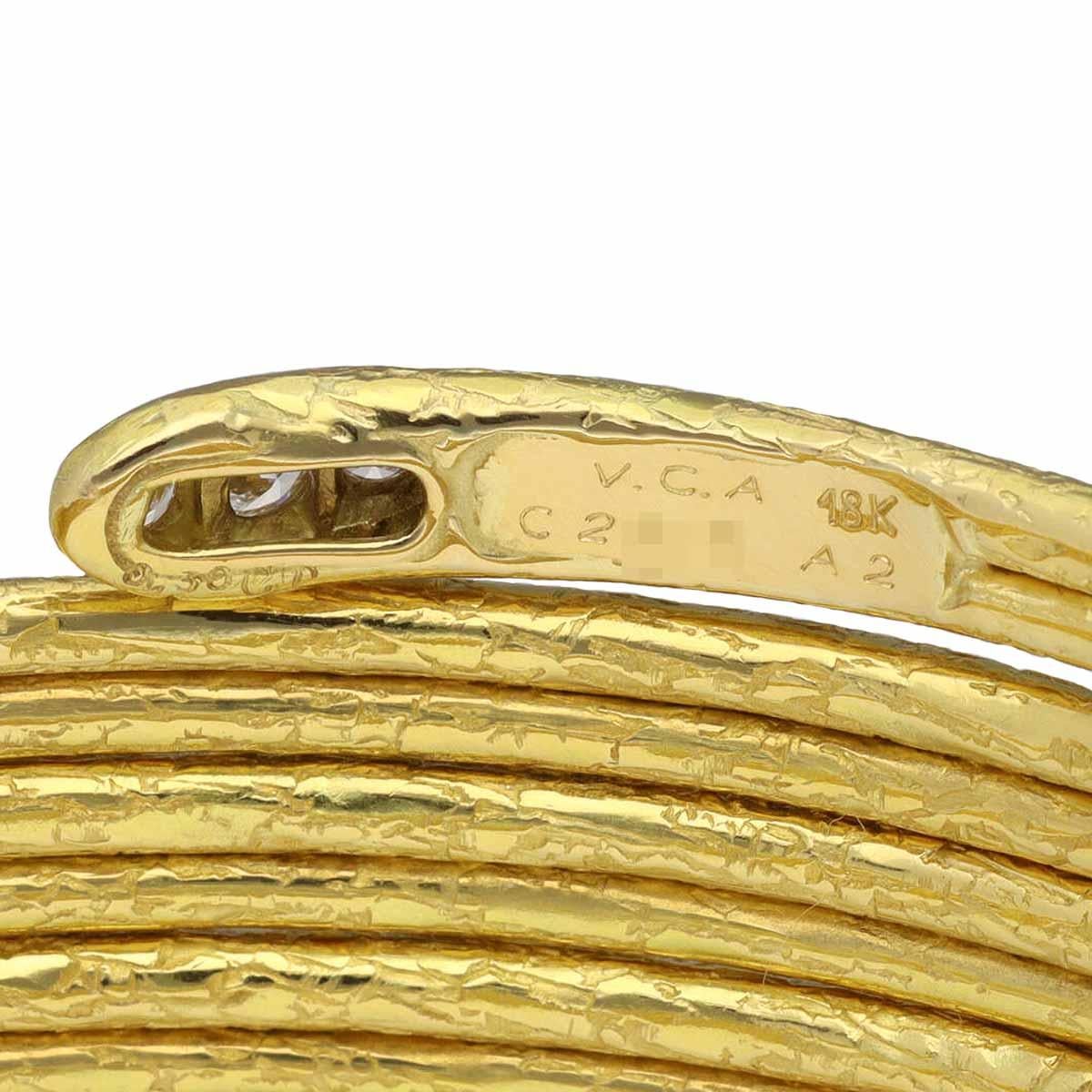 VanCleef&Arpels Bracelet jonc vintage en or jaune 18 carats avec diamants, 19 cm en vente 1