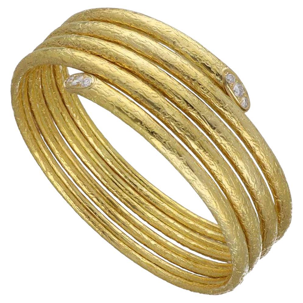 VanCleef&Arpels Diamant-Armreif aus 18 Karat Gelbgold im Vintage-Stil 19cm
