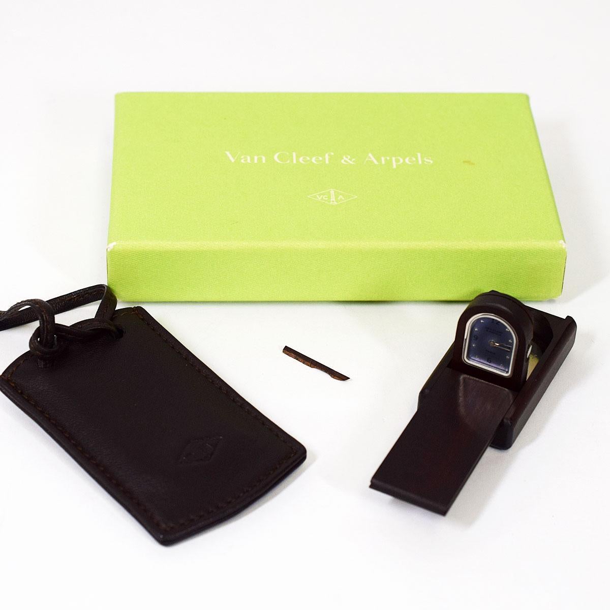 Van Cleef &Arpels Domino Clock Black Shell Wood Stainless Quartz Limited to 2001 For Sale 1