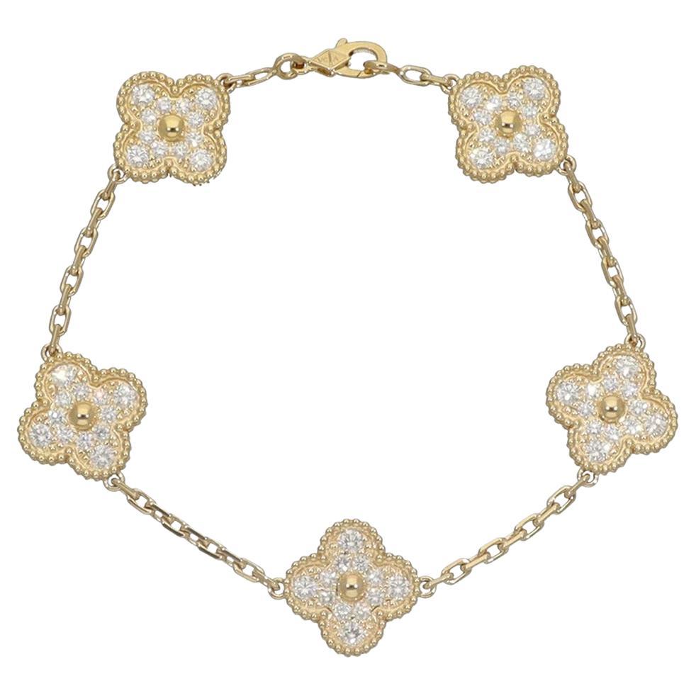 VanCleef&Arpels Vintage Alhambra Bracelet Diamants 2.41ct Or jaune 18K