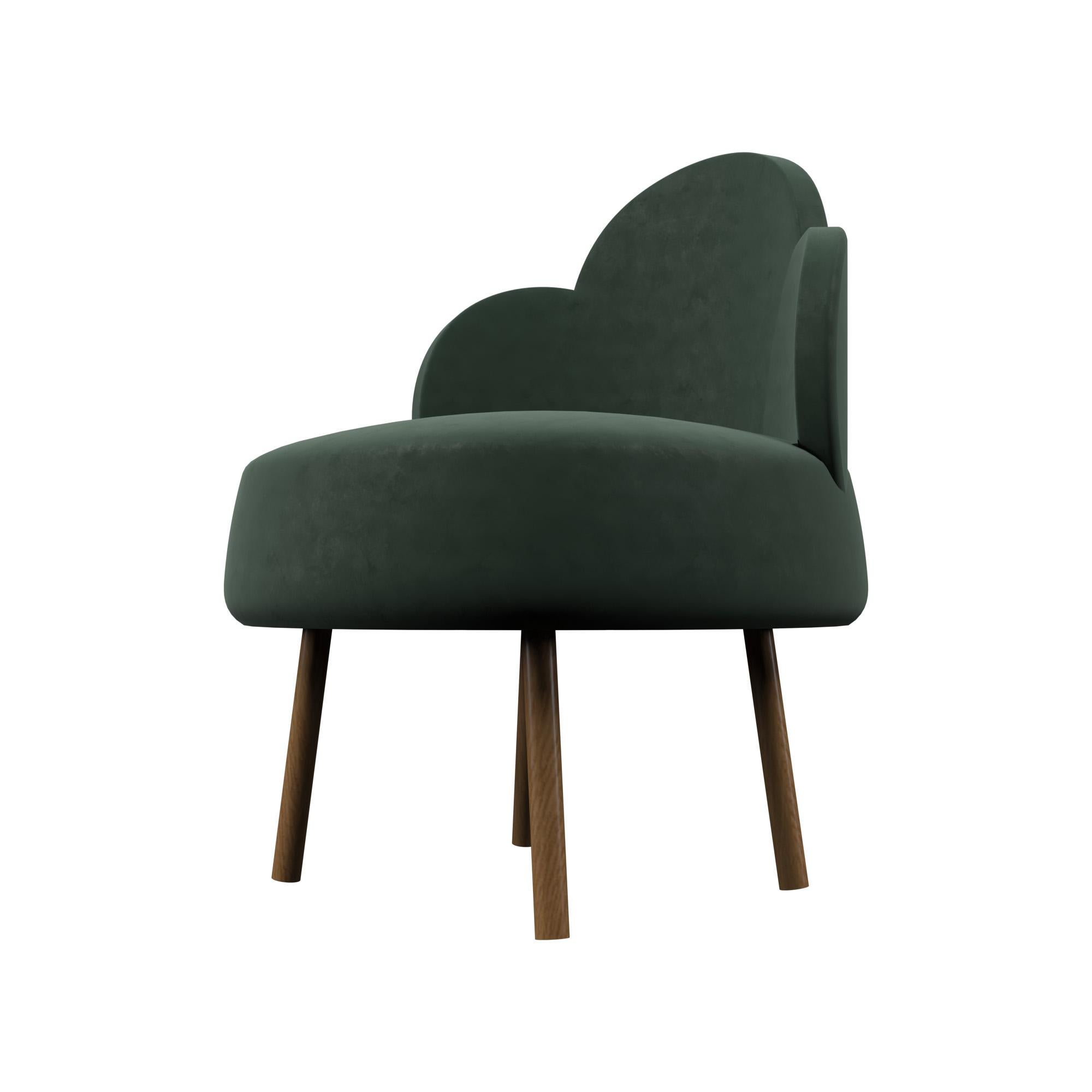 Moroccan VANCOUVERT Velvet Chair in Olive by Alexandre Ligios, REP by Tuleste Factory For Sale
