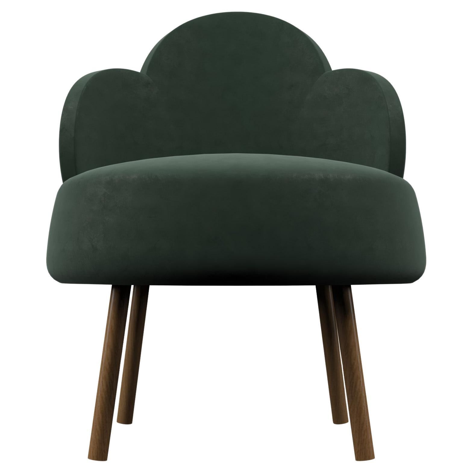 VANCOUVERT Velvet Chair in Olive by Alexandre Ligios, REP by Tuleste Factory For Sale