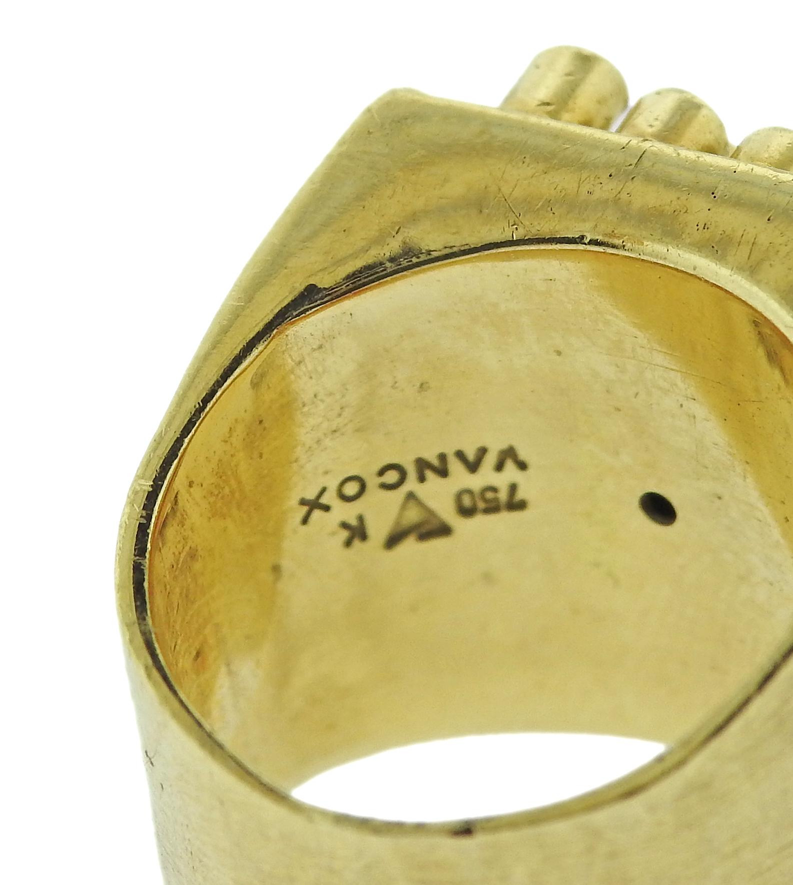 Women's Vancox Modernist Diamond Gold Geometric Ring