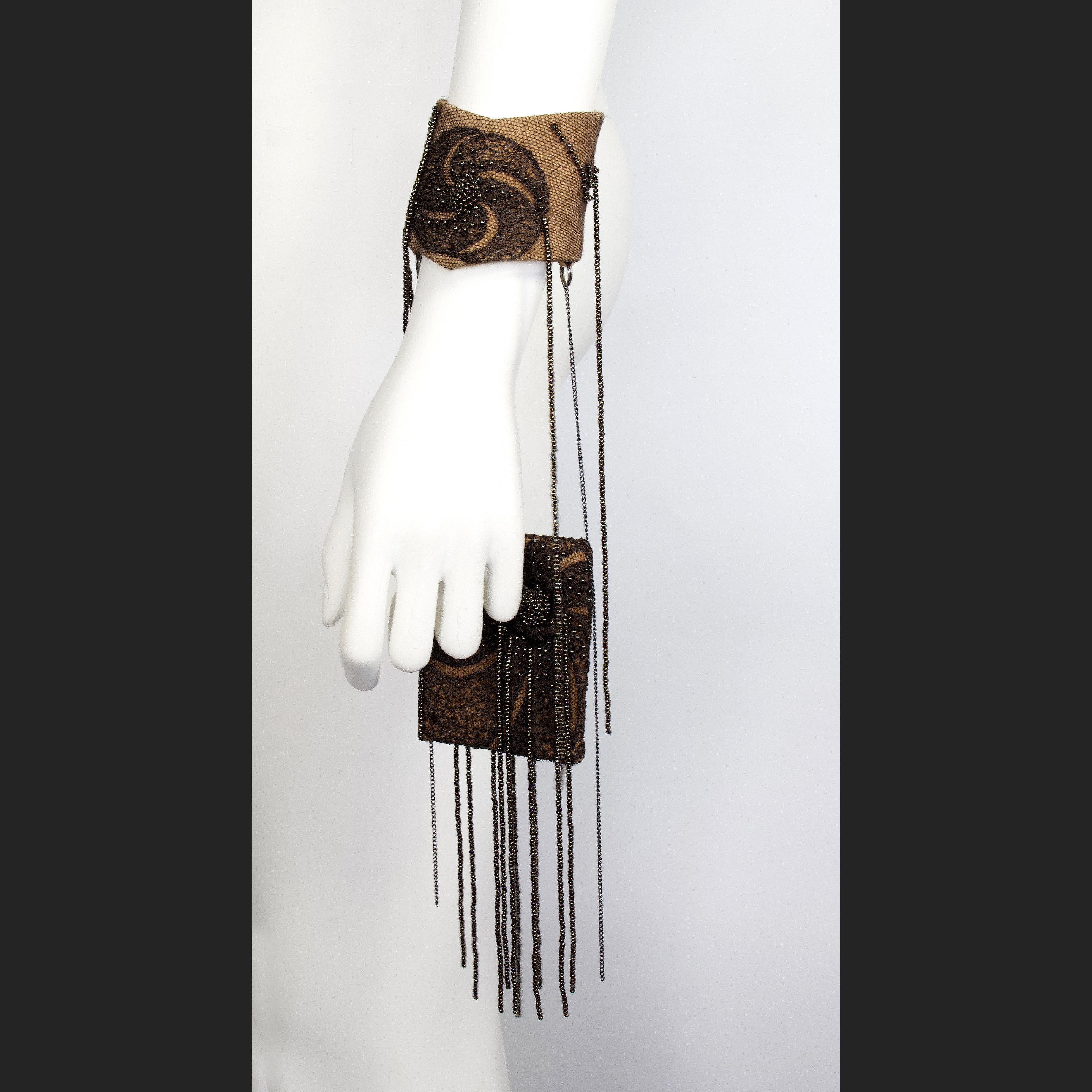 Women's Vanda Smith Wrist Bag - Beaded Vintage Lace - One-Off Piece