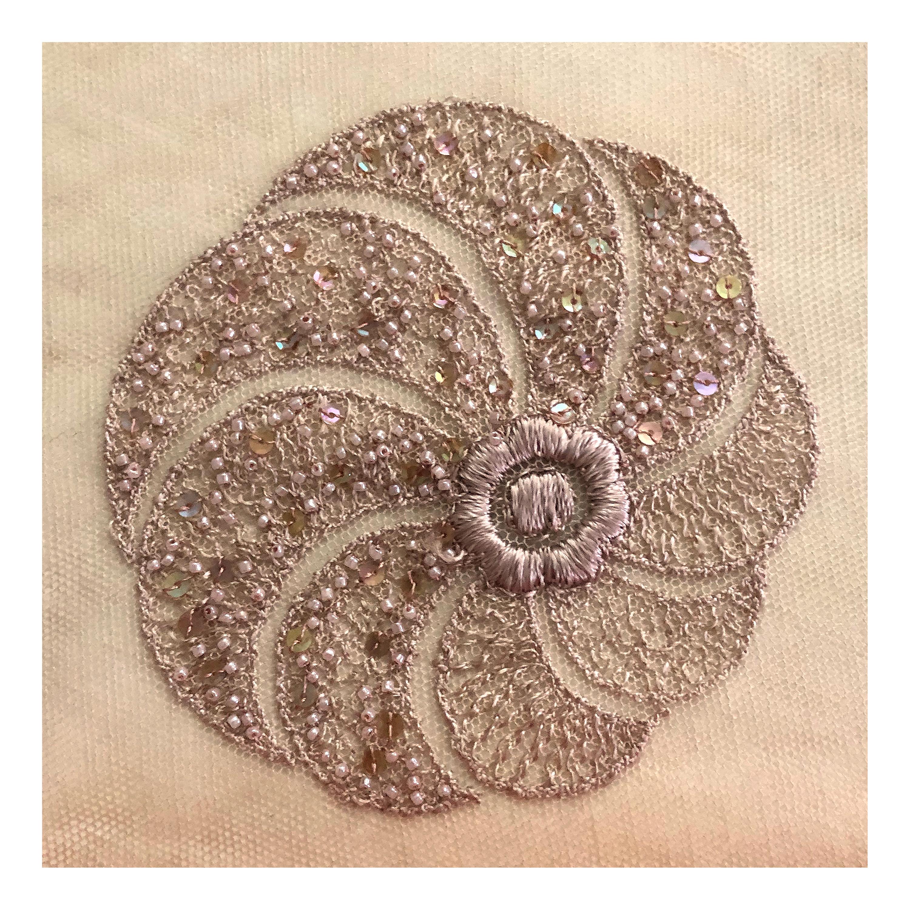 Vanda Smith Schal - Handbeaded 1930s Vintage Lace im Zustand „Neu“ im Angebot in KENT, GB