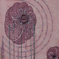 Vanda Smith Bag - Vintage Lace & Suede - Hand Beading - Gunmetal Chain Tassels