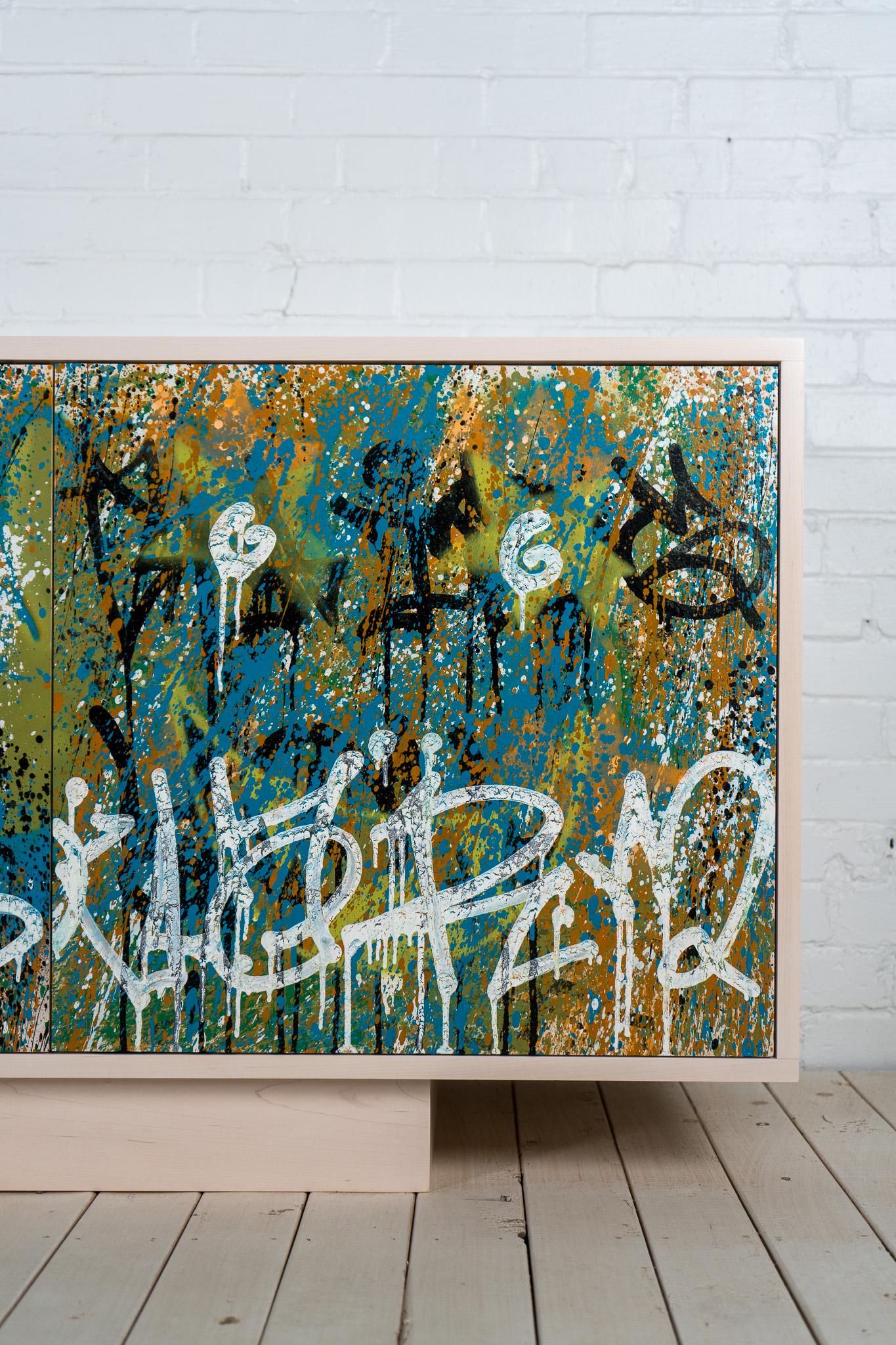 Modern Vandalism Cabinet 04 - Handmade Cabinet, Hand-Painted with Graffiti-style Art XL For Sale