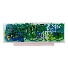 Vandalism Cabinet - Handmade Cabinet, Hand-Painted with Graffiti-style Art - L