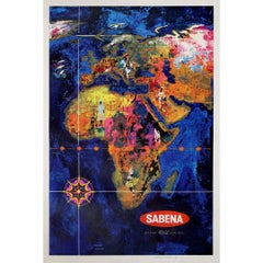 Original travel poster by G. Vanden Eynde for Sabena Belgian World Airlines
