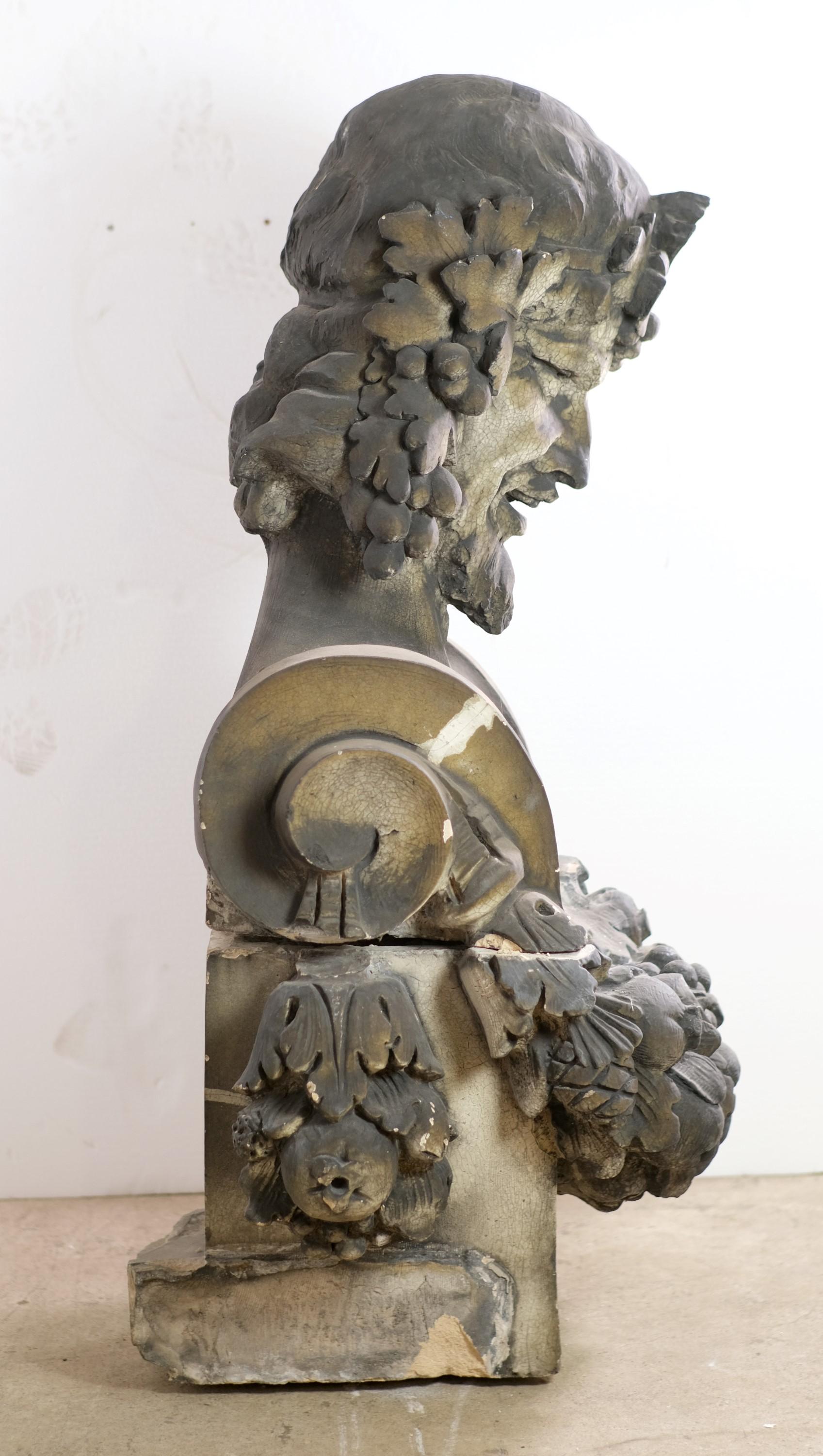 Vanderbilt Hotel NYC Terra Cotta Bacchus Dionysus Bust 3