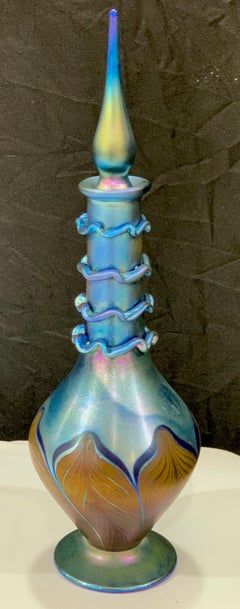 Decanter in vetro artistico Vandermark, nello stile di Louis Comfort Tiffany