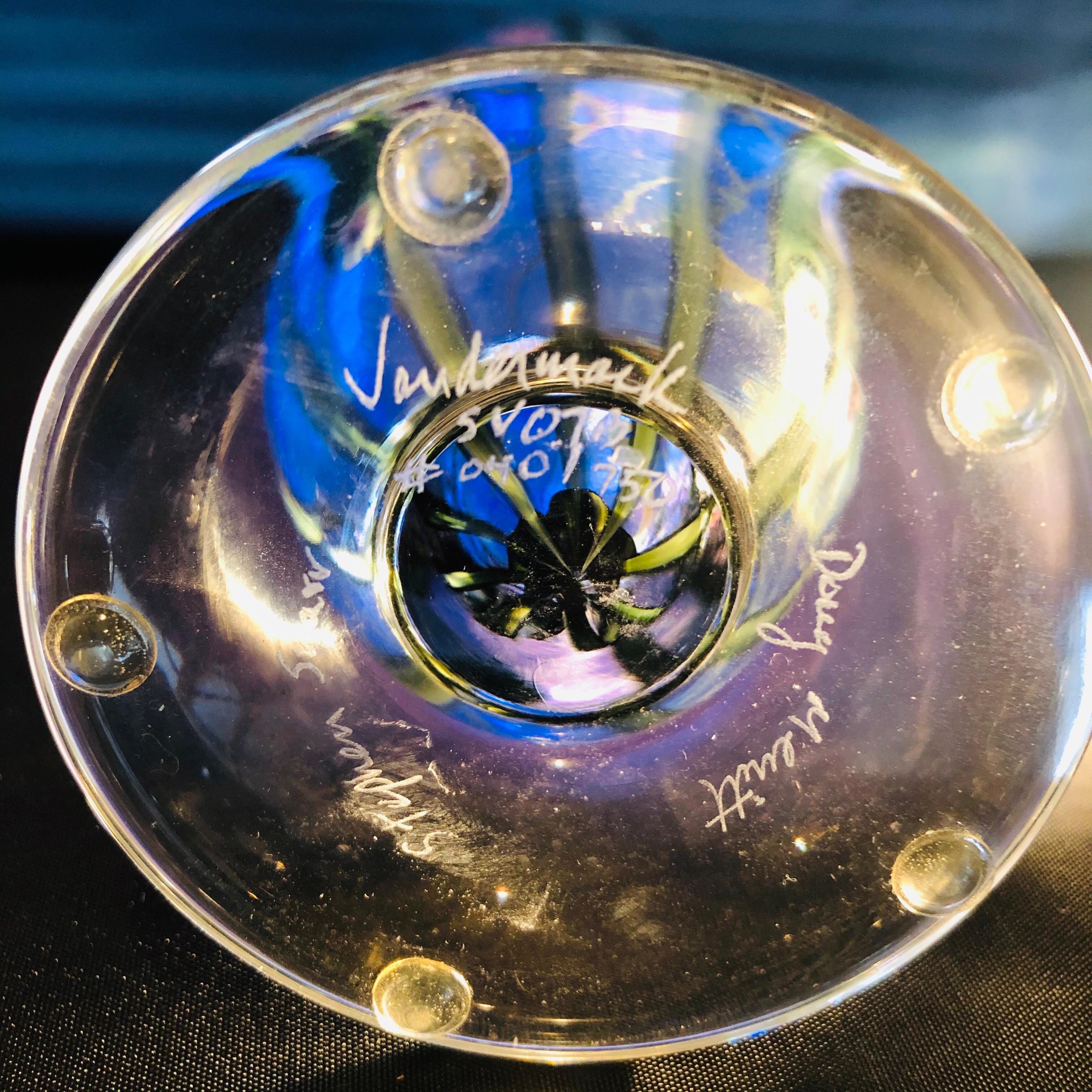 Late 20th Century Vandermark Art Glass Vase Signed by Vandermark, Doug Merritt and Stephen Smarr