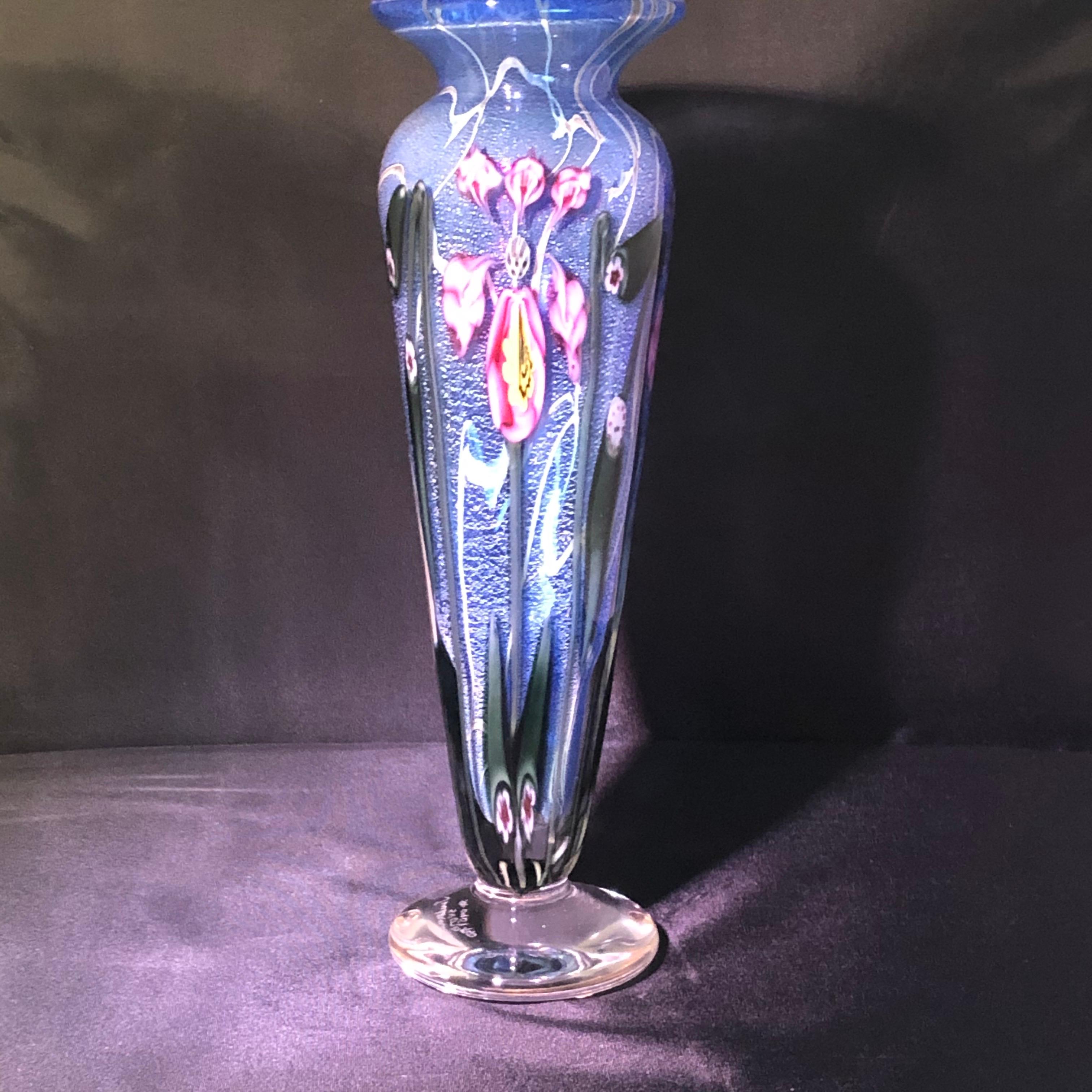 Modern Vandermark Art Glass Vase Signed by Vandermark, Doug Merritt and Stephen Smarr